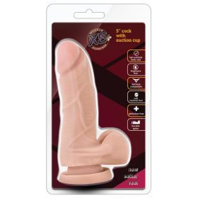 X5 Plus Cock with Suction Cup-Beige 5"